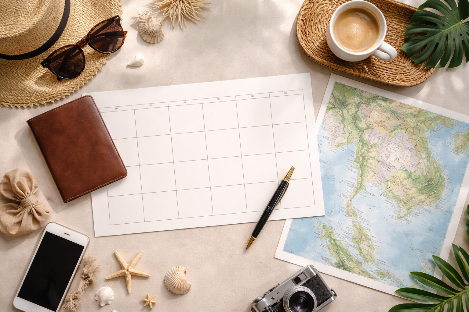 Thailand month by month planning grid